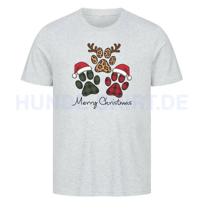 Premium T-Shirt "Merry Christmas" Heather Grey – hunde-shirt.de