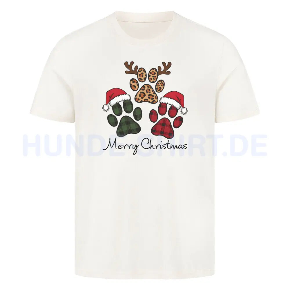 Premium T-Shirt "Merry Christmas" Natural Raw – hunde-shirt.de