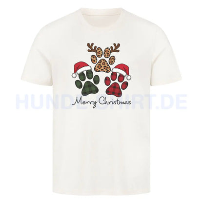 Premium T-Shirt "Merry Christmas" Natural Raw – hunde-shirt.de