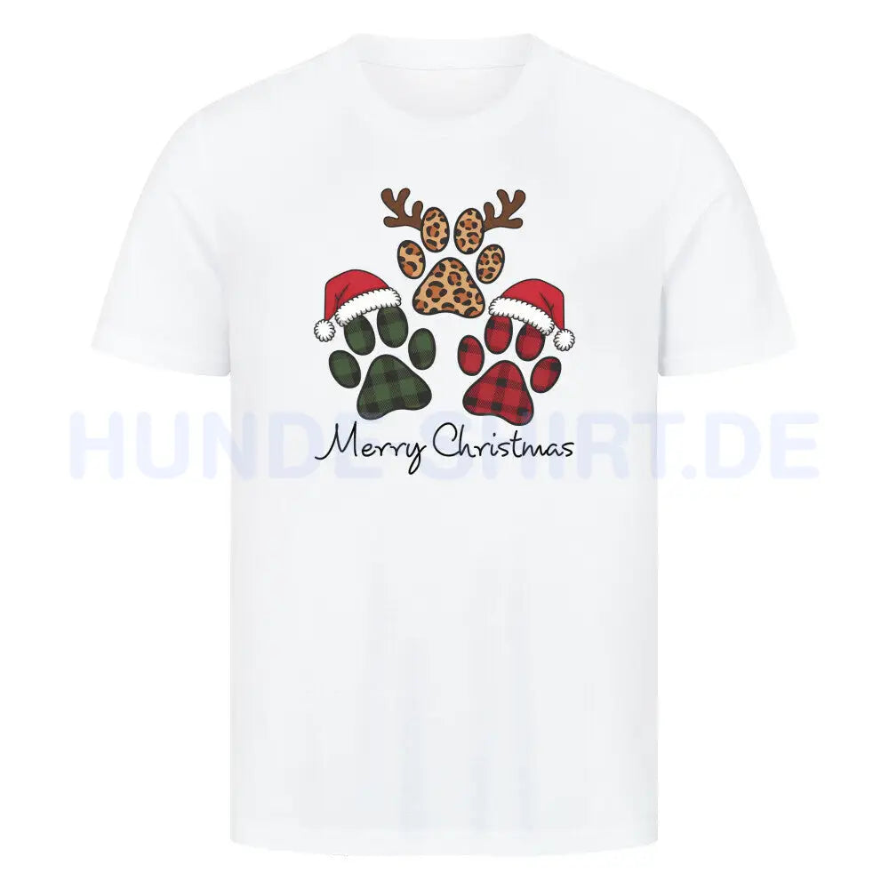 Premium T-Shirt "Merry Christmas" Weiß – hunde-shirt.de