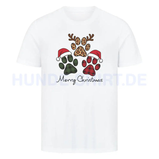 Premium T-Shirt "Merry Christmas" Weiß – hunde-shirt.de