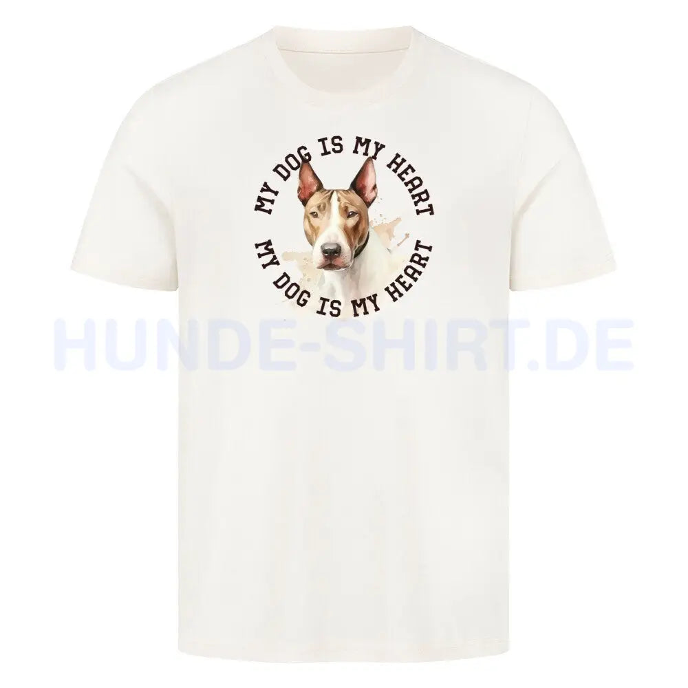 Premium T-Shirt "Miniature Bullterrier HEART" Natural Raw – hunde-shirt.de