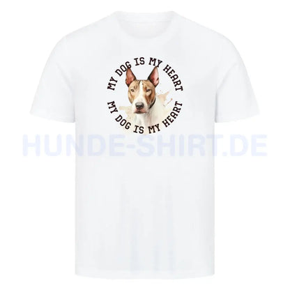 Premium T-Shirt "Miniature Bullterrier HEART" Weiß – hunde-shirt.de