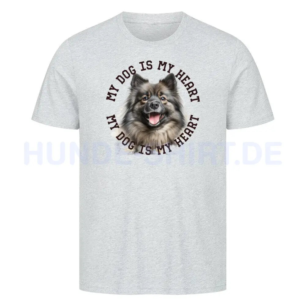 Premium T-Shirt "Mittelspitz HEART" Heather Grey – hunde-shirt.de