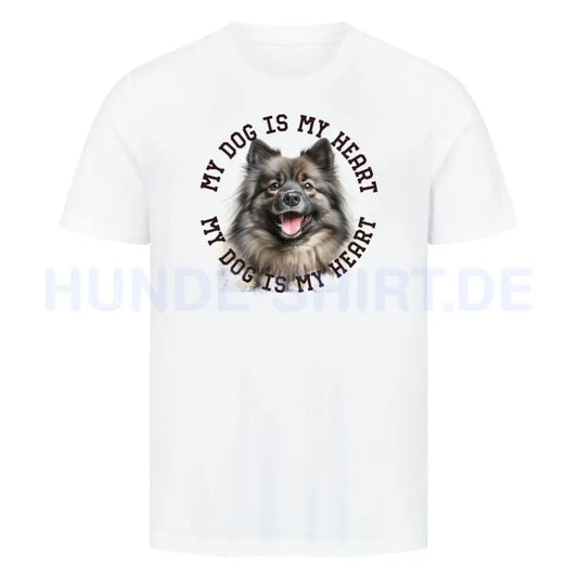 Premium T-Shirt "Mittelspitz HEART" Weiß – hunde-shirt.de