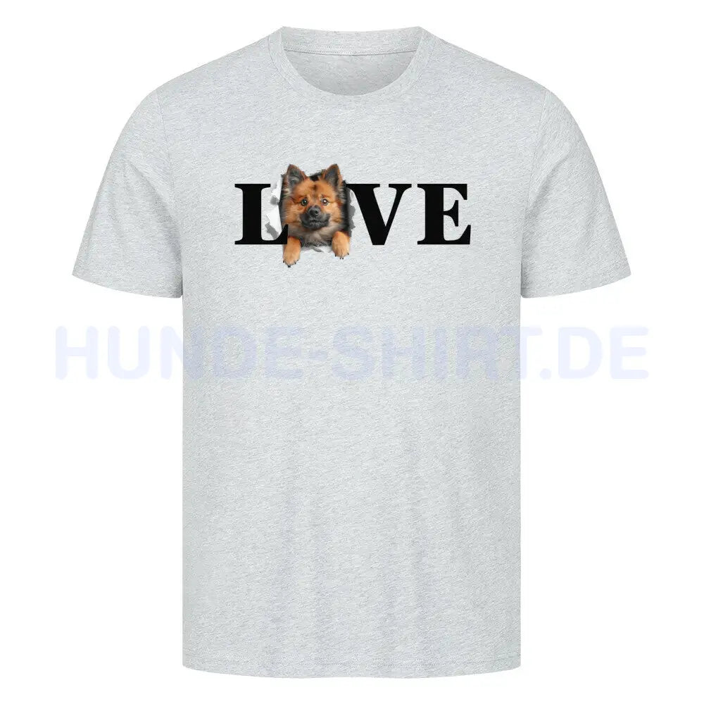 Premium T-Shirt "Mittelspitzt LOVE" Heather Grey – hunde-shirt.de