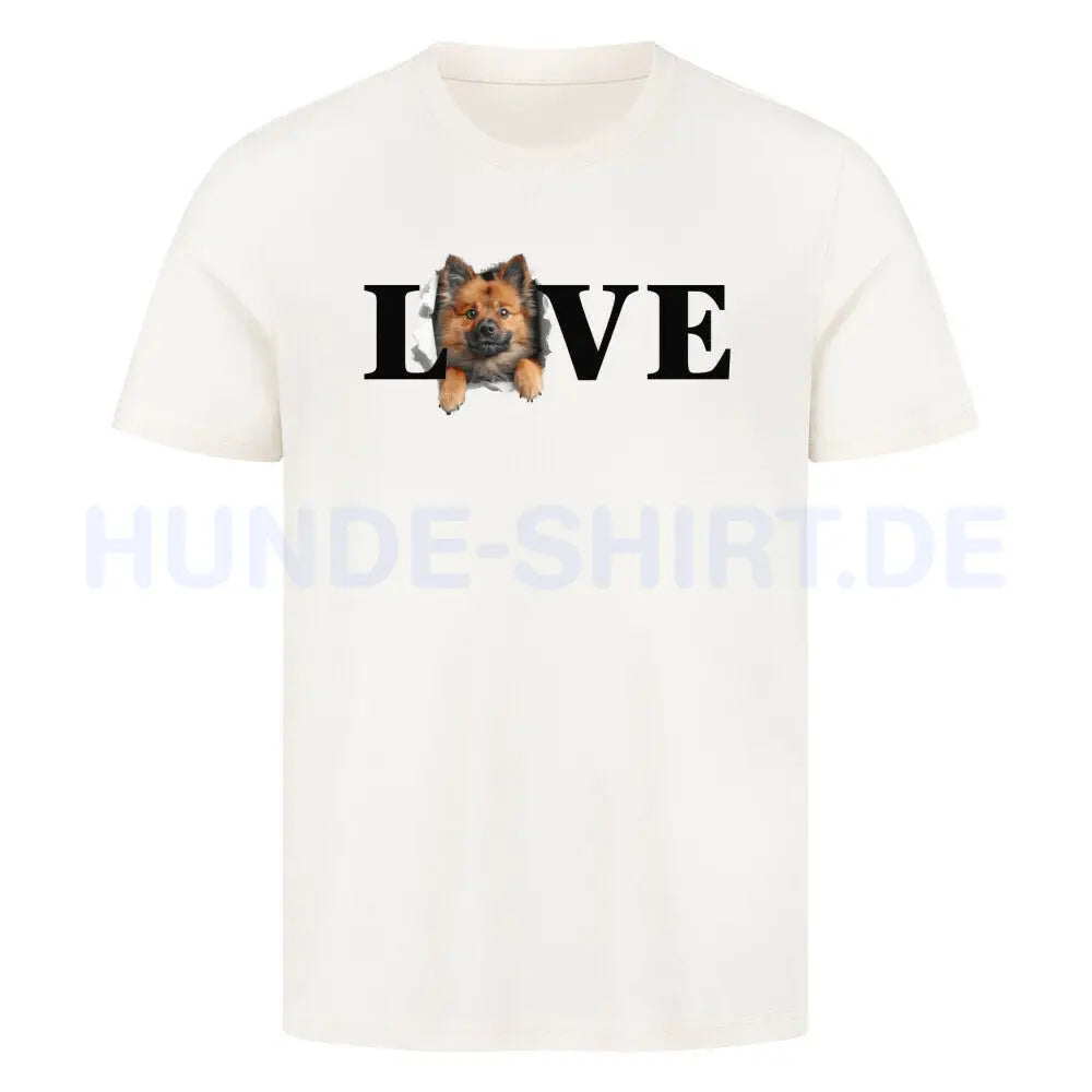 Premium T-Shirt "Mittelspitzt LOVE" Natural Raw – hunde-shirt.de