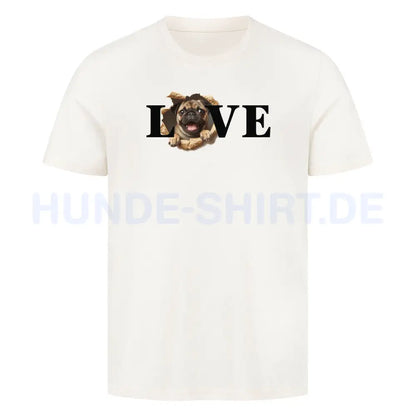 Premium T-Shirt "Mops - LOVE" Natural Raw – hunde-shirt.de