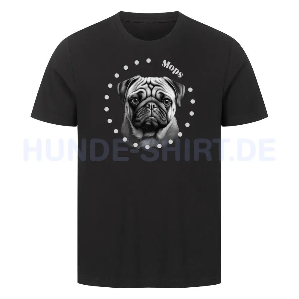 Premium T-Shirt "Mops R" Schwarz – hunde-shirt.de