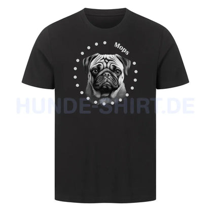 Premium T-Shirt "Mops R" Schwarz – hunde-shirt.de