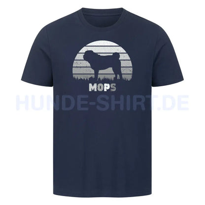 Premium T-Shirt "Mops S" French Navy – hunde-shirt.de