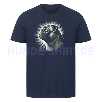 Premium T-Shirt "Mops - Shine" French Navy – hunde-shirt.de