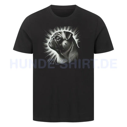 Premium T-Shirt "Mops - Shine" Schwarz – hunde-shirt.de