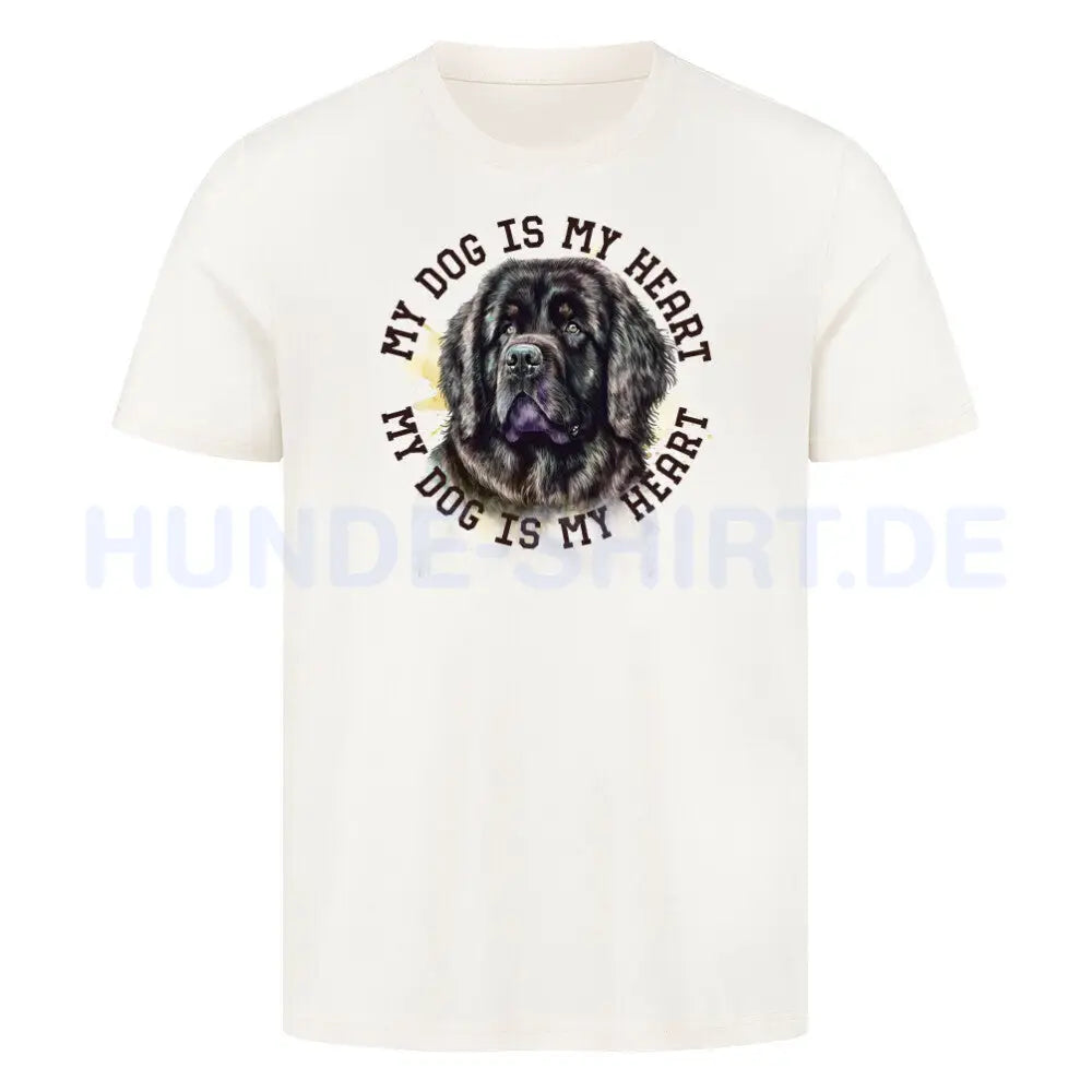 Premium T-Shirt "Neufundländer gestromt HEART " Natural Raw – hunde-shirt.de