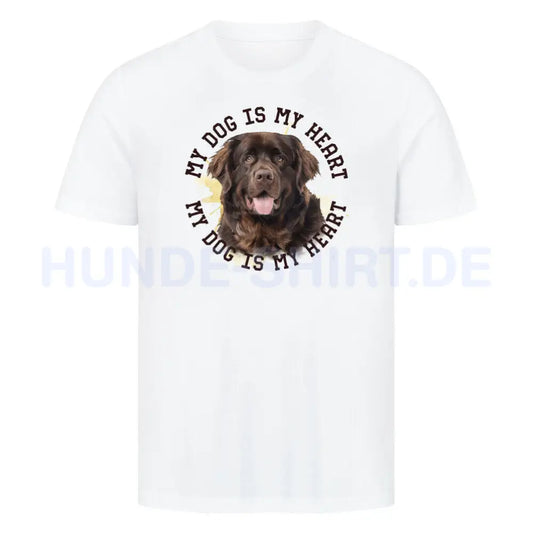 Premium T-Shirt "Neufundländer HEART 2" Weiß – hunde-shirt.de