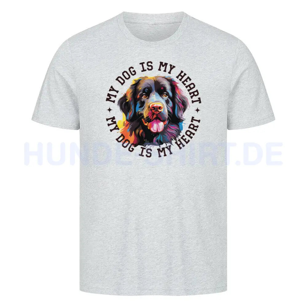 Premium T-Shirt "Neufundländer HEART" Heather Grey – hunde-shirt.de