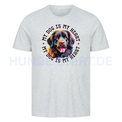 Premium T-Shirt "Neufundländer HEART" Heather Grey – hunde-shirt.de