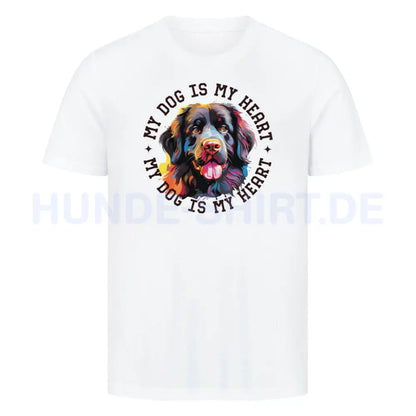 Premium T-Shirt "Neufundländer HEART" Weiß – hunde-shirt.de