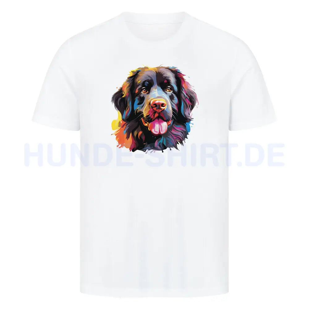 Premium T-Shirt "Neufundländer Paint" Weiß – hunde-shirt.de