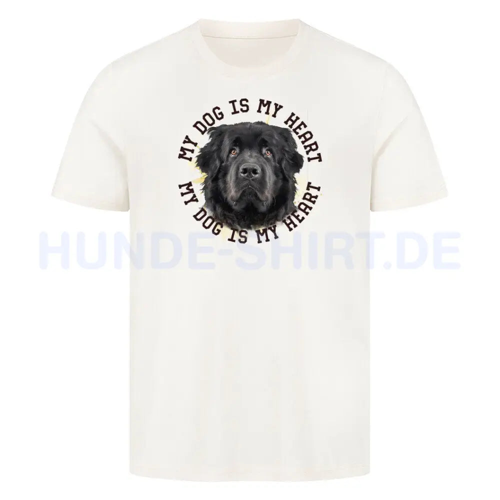 Premium T-Shirt "Neufundländer schwarz HEART" Natural Raw – hunde-shirt.de