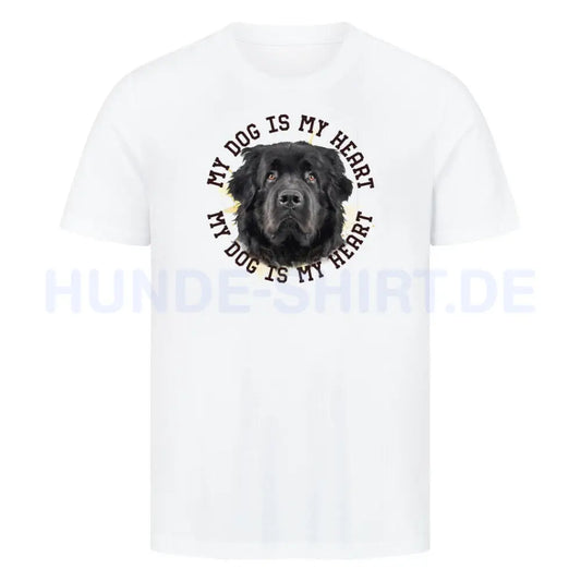 Premium T-Shirt "Neufundländer schwarz HEART" Weiß – hunde-shirt.de