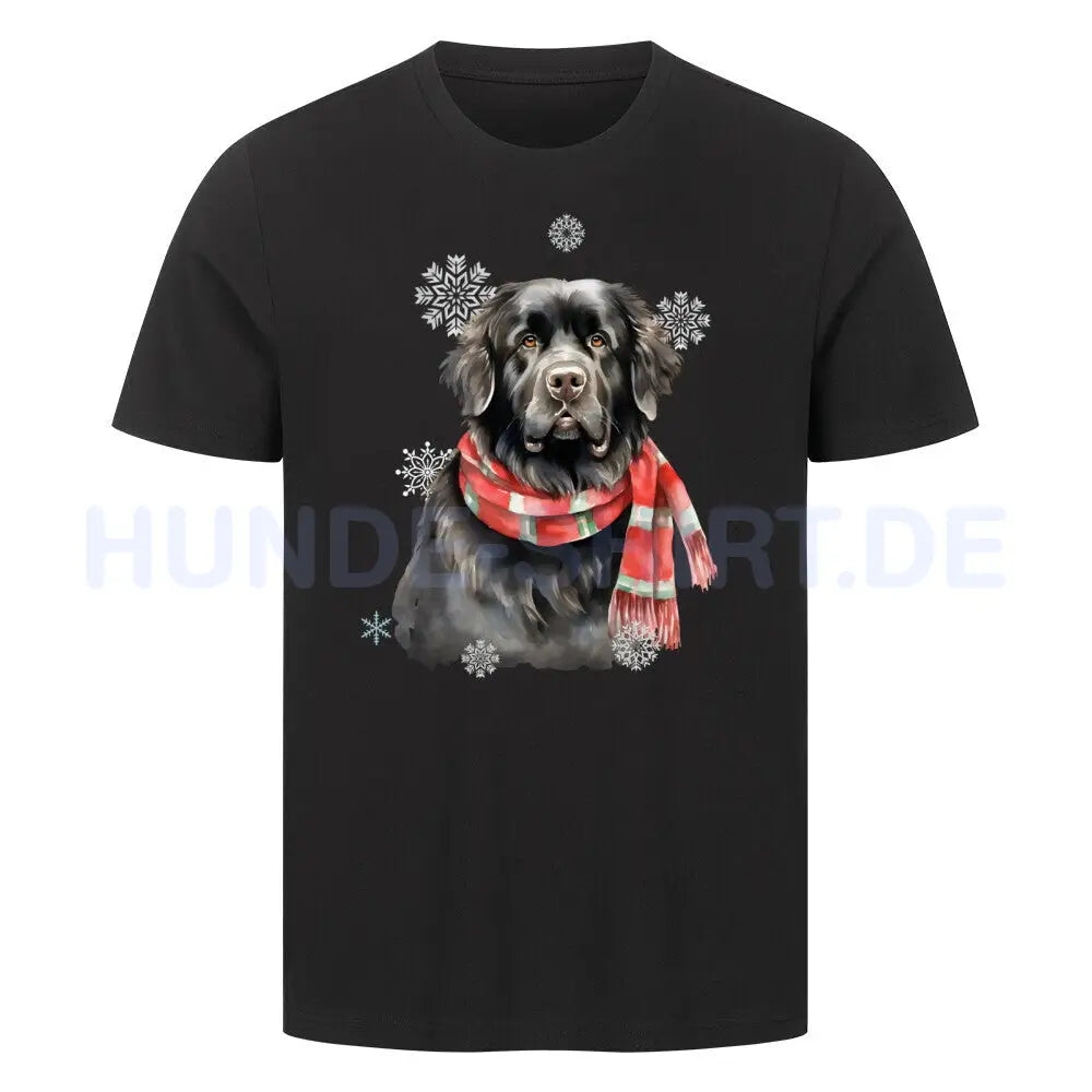 Premium T-Shirt "Neufundländer Winter" Schwarz – hunde-shirt.de