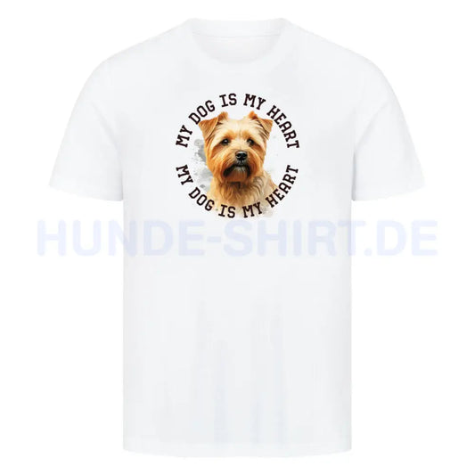 Premium T-Shirt "Norfolk Terrier HEART" Weiß – hunde-shirt.de