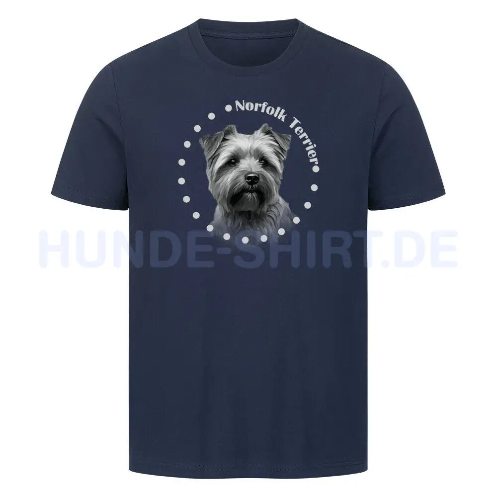 Premium T-Shirt "Norfolk Terrier Rounded" French Navy – hunde-shirt.de