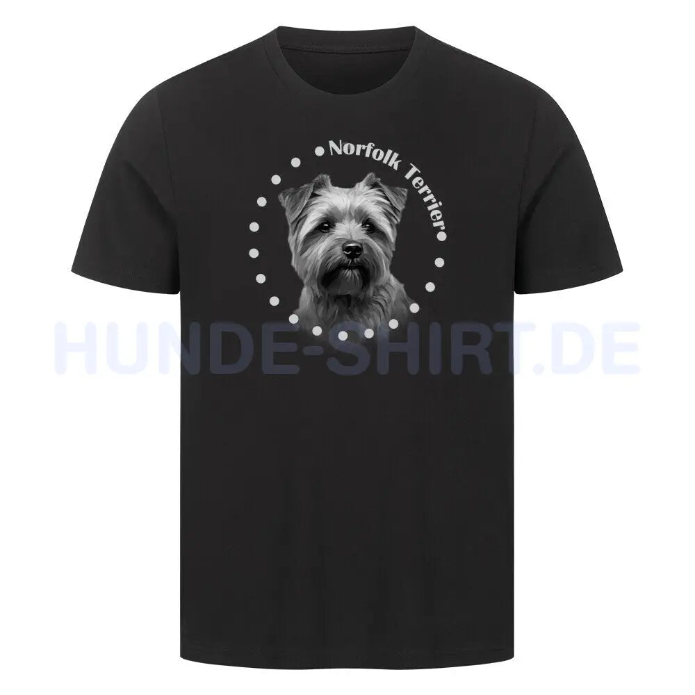 Premium T-Shirt "Norfolk Terrier Rounded" Schwarz – hunde-shirt.de