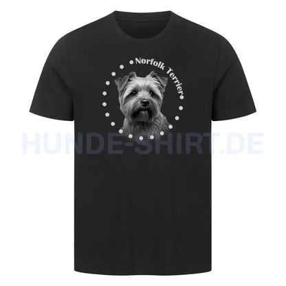 Premium T-Shirt "Norfolk Terrier Rounded" Schwarz – hunde-shirt.de