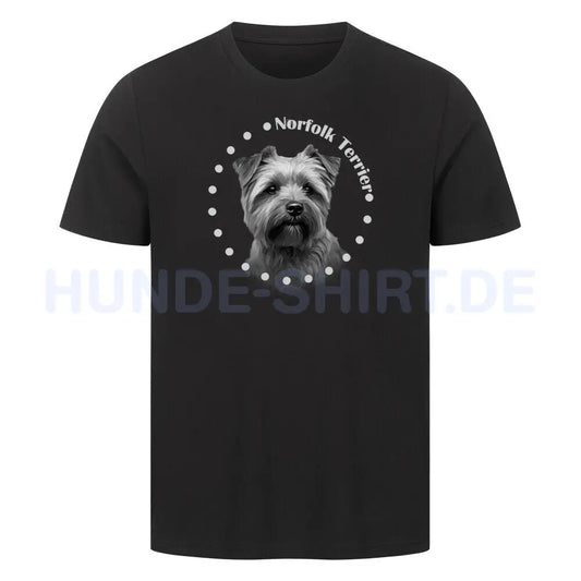 Premium T-Shirt "Norfolk Terrier Rounded" Schwarz – hunde-shirt.de