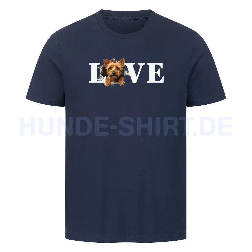 Premium T-Shirt "Norwich Terrier - LOVE" French Navy – hunde-shirt.de