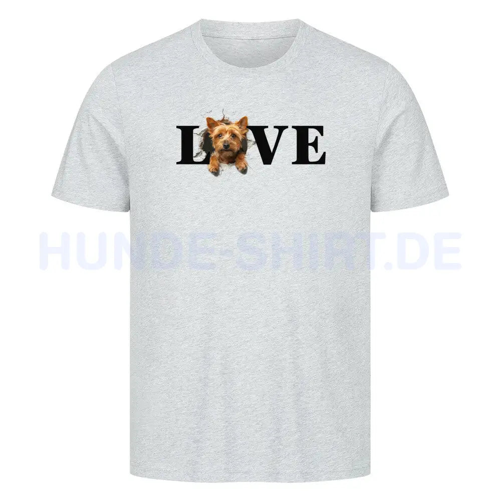 Premium T-Shirt "Norwich Terrier - LOVE" Heather Grey – hunde-shirt.de