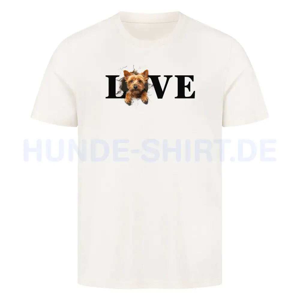 Premium T-Shirt "Norwich Terrier - LOVE" Natural Raw – hunde-shirt.de