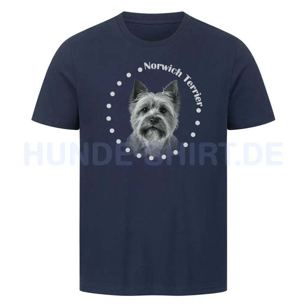 Premium T-Shirt "Norwich Terrier R" French Navy – hunde-shirt.de