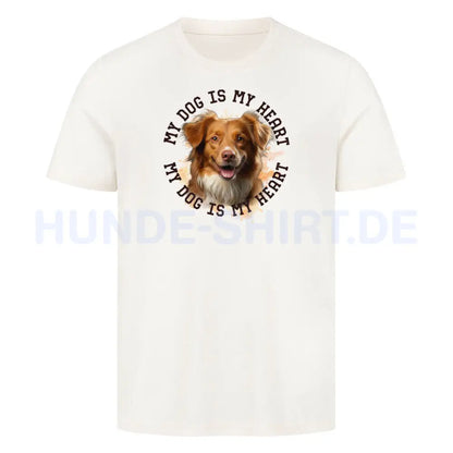 Premium T-Shirt "Nova Scotia Duck Tolling Retriever HEART" Natural Raw – hunde-shirt.de