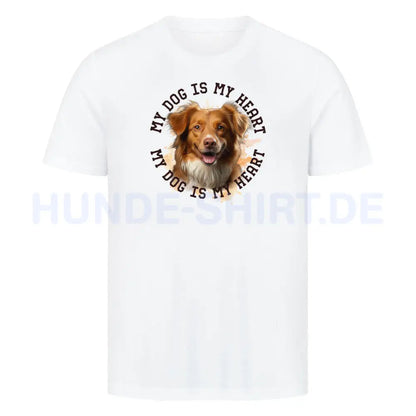 Premium T-Shirt "Nova Scotia Duck Tolling Retriever HEART" Weiß – hunde-shirt.de