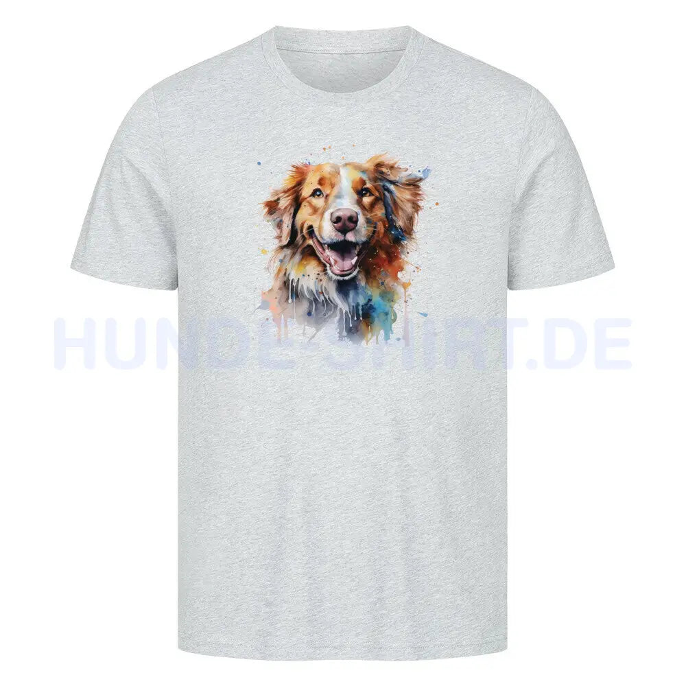 Premium T-Shirt "Nova Scotia Duck Tolling Retriever Paint" Heather Grey – hunde-shirt.de