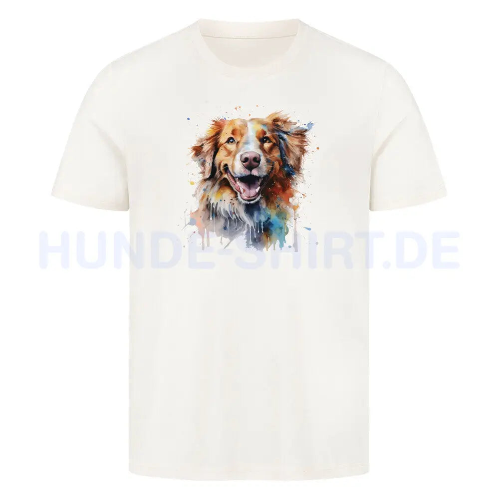 Premium T-Shirt "Nova Scotia Duck Tolling Retriever Paint" Natural Raw – hunde-shirt.de