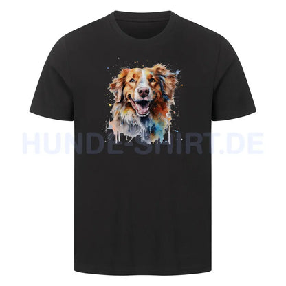 Premium T-Shirt "Nova Scotia Duck Tolling Retriever Paint" Schwarz – hunde-shirt.de