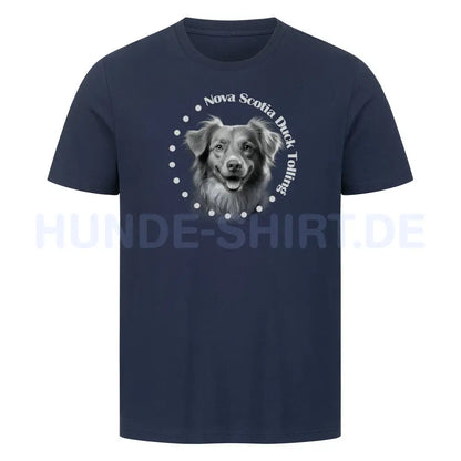 Premium T-Shirt "Nova Scotia Duck Tolling Retriever Rounded" French Navy – hunde-shirt.de