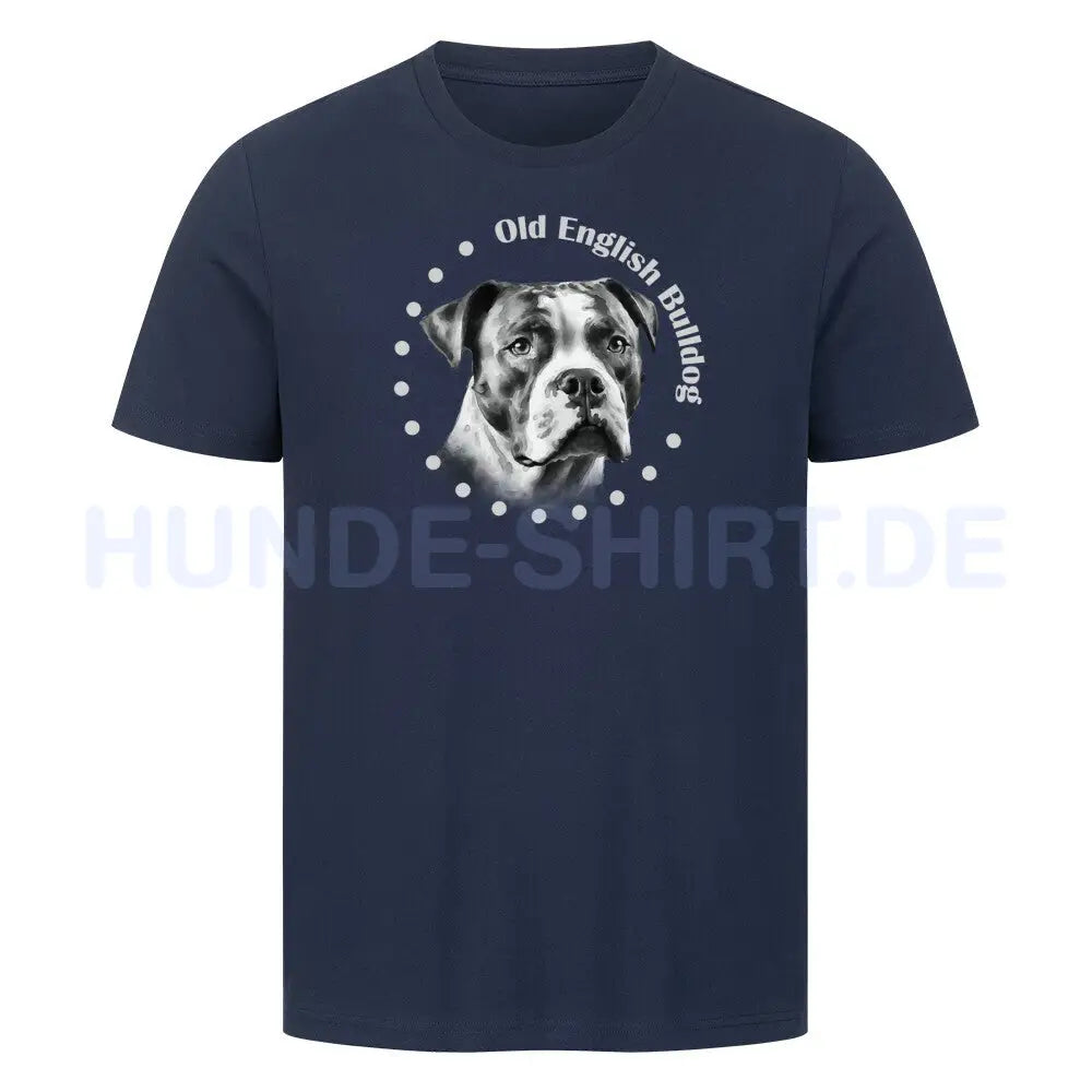 Premium T-Shirt "Old English Bulldog Rounded" French Navy – hunde-shirt.de