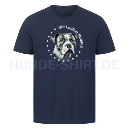 Premium T-Shirt "Old English Bulldog Rounded" French Navy – hunde-shirt.de