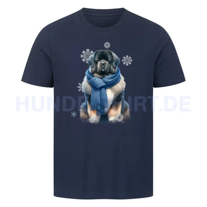 Premium T-Shirt "Owtscharka Winter" French Navy – hunde-shirt.de