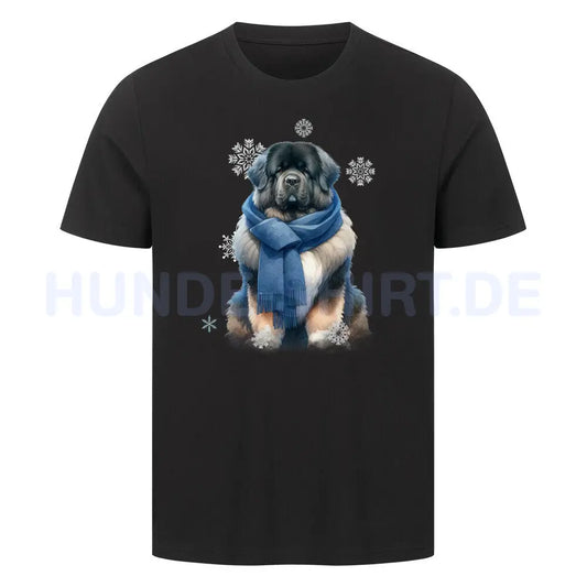 Premium T-Shirt "Owtscharka Winter" Schwarz – hunde-shirt.de