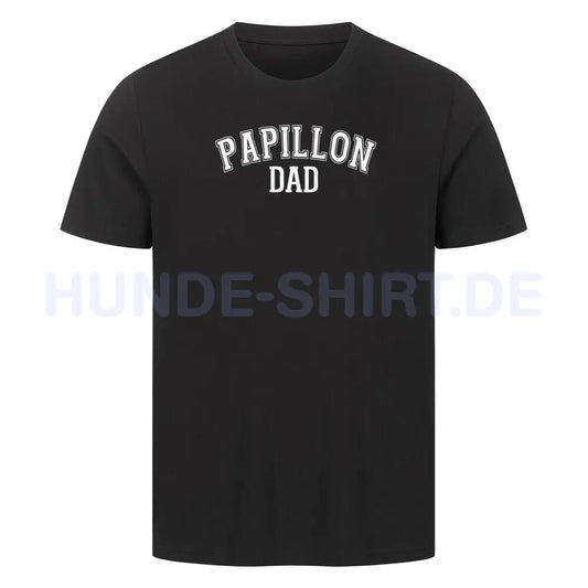 Premium T-Shirt "Papillon - DAD" Schwarz – hunde-shirt.de