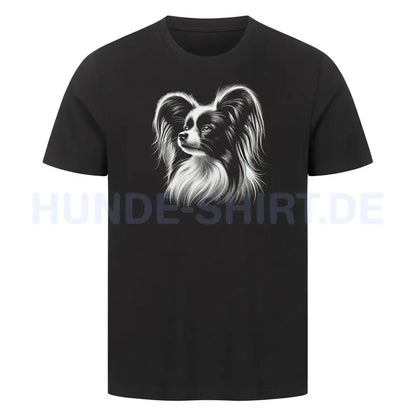 Premium T-Shirt "Papillon - Shine" Schwarz – hunde-shirt.de