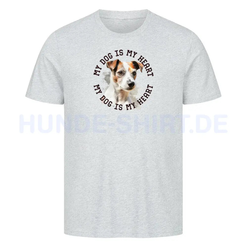 Premium T-Shirt "Parson Russell Terrier HEART" Heather Grey – hunde-shirt.de