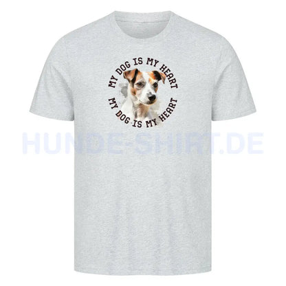 Premium T-Shirt "Parson Russell Terrier HEART" Heather Grey – hunde-shirt.de