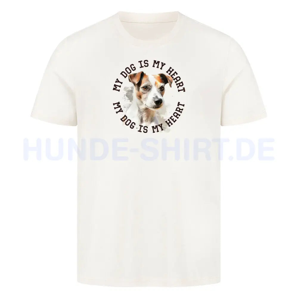 Premium T-Shirt "Parson Russell Terrier HEART" Natural Raw – hunde-shirt.de